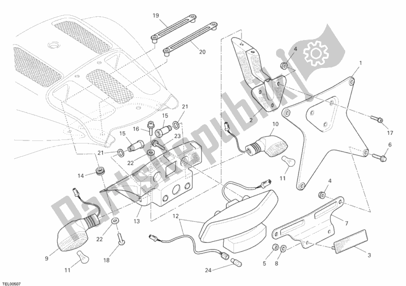 Tutte le parti per il Fanale Posteriore del Ducati Desmosedici RR 1000 2008